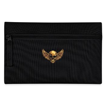 Skull with wings for bikers – Noble luxury style - Pencil Case - black - Front