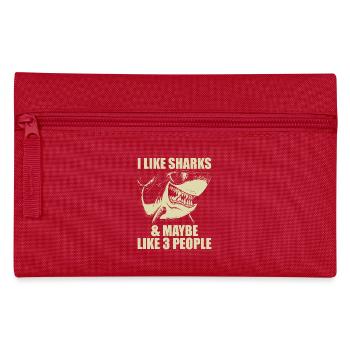 Funny Shark Design For Men Women Kids Shark Lover - Pencil Case - red - Front