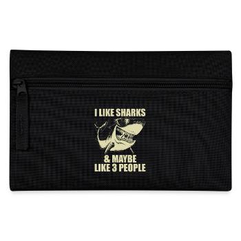Funny Shark Design For Men Women Kids Shark Lover - Pencil Case - black - Front