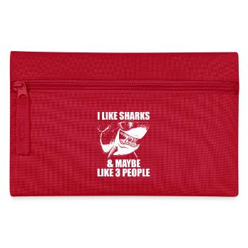 Funny Shark Design For Men Women Kids Shark Lover - Pencil Case - red - Front
