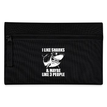 Funny Shark Design For Men Women Kids Shark Lover - Pencil Case - black - Front
