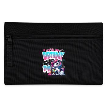 14th Birthday Unicorn Graffiti Girl - Pencil Case - black - Front