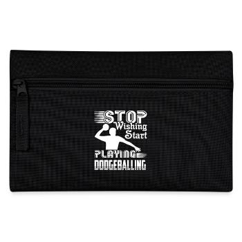 Dodgeball Stop Wishing Star Playing Dodgeball - Pencil Case - black - Front