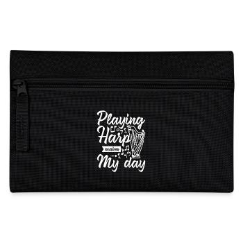 Playing harp makes my day - Pencil Case - black - Front