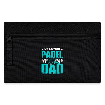 Fête des pères Mon joueur de padel préféré m’appelle papa - Trousse - noir - Devant