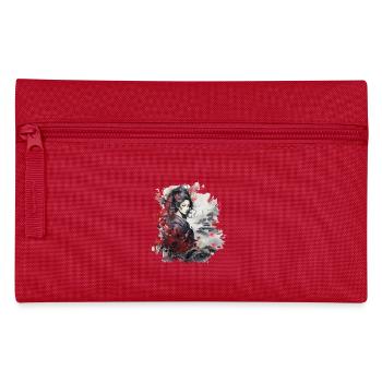 Japanese Woman aesthetic backprint japan - Pencil Case - red - Front