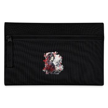Japanese Woman aesthetic backprint japan - Pencil Case - black - Front