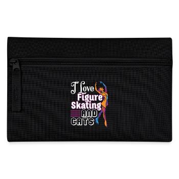 Figure Skating I Love Figure Skating And Cats - Pencil Case - black - Front