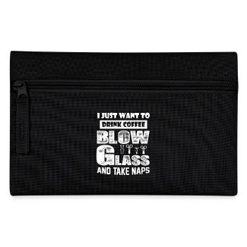 Glassblowing Drink Coffee Blow Glass - Pencil Case - black - Front