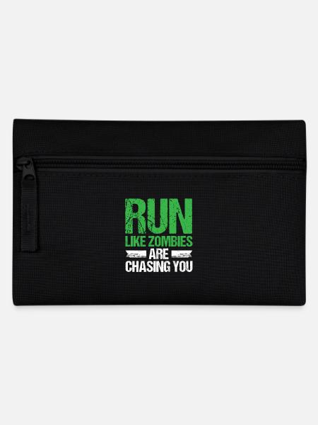 Marathon-Lauf Zombies jagen das Laufen - Federtasche - Schwarz