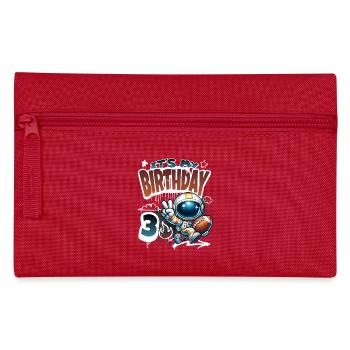 Astronaut 3. Geburtstag Football - Federtasche - Rot - Vorne