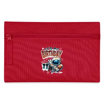 Astronaut 11. Geburtstag Football - Federtasche - Rot - Vorne