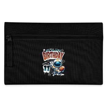 Astronaut 11th Birthday Football - Pencil Case - black - Front