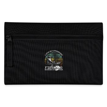 Life is awesome, fishing makes it better - Angler - Pencil Case - black - Front