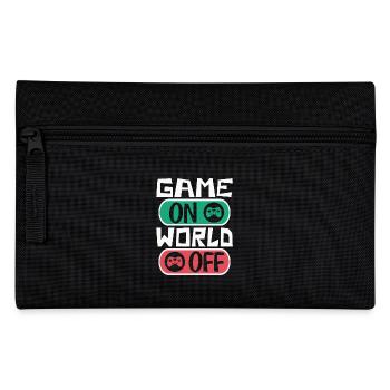 Gaming gamer game on, world off – gamer saying - Pencil Case - black - Front
