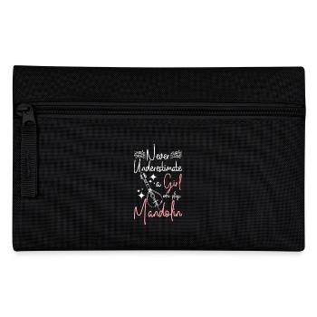 Never underestimate a girl who plays Mandolin - Pencil Case - black - Front