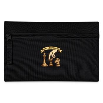 Always 3 Moves Ahead Chessboard Chess - Pencil Case - black - Front