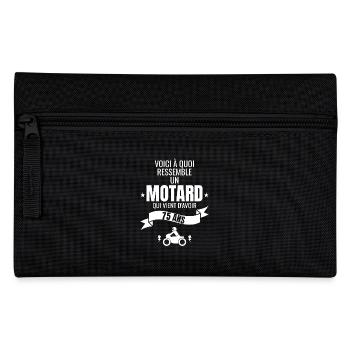 idée cadeau pour un motard humour homme 75 ans - Trousse - noir - Devant