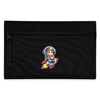 Astronaut Birthday Rocket - Pencil Case - black - Front
