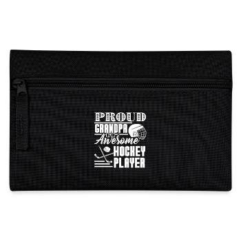 Hockey Proud Grandpa Of Awesome Hockey Player - Pencil Case - black - Front