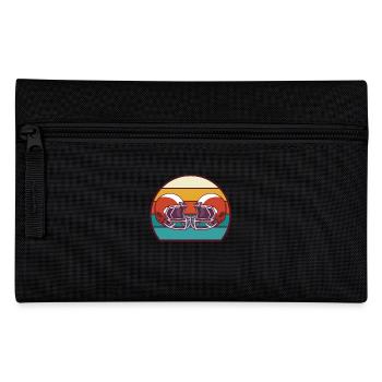 Rugby Retro Sunset Helmet Football - Pencil Case - black - Front