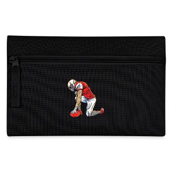 Rugby Footballer Kneeling Football - Pencil Case - black - Front