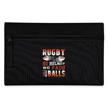 Rugby No Helmet No Pads Just Balls - Pencil Case - black - Front