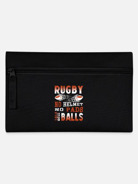 Rugby No Helmet No Pads Just Balls - Pencil Case - black