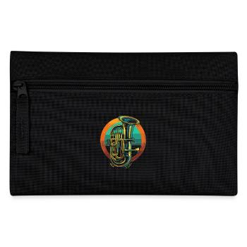 Tuba Illustration - Pencil Case - black - Front
