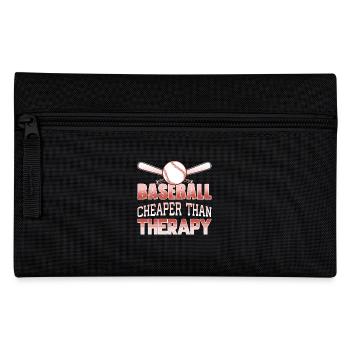 Baseball Cheaper Than Therapy - Pencil Case - black - Front