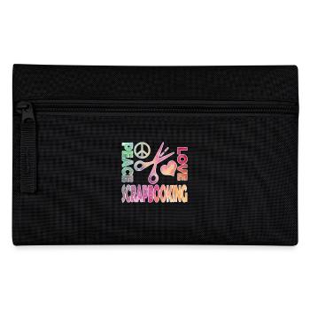 Peace Love Scrapbooking - Pencil Case - black - Front