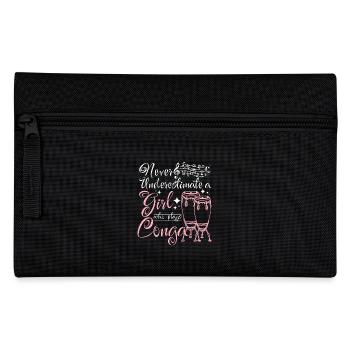 Never underestimate a girl who plays conga - Federtasche - Schwarz - Vorne