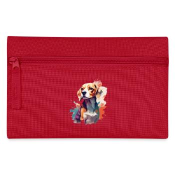 Beagle Dog in Watercolors Cool Colored - Pencil Case - red - Front
