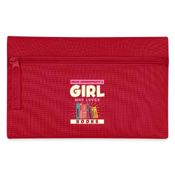 Ne sous-estimez jamais une fille qui aime les livres - Trousse - rouge - Devant