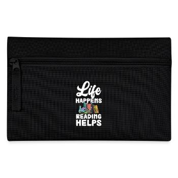 Life Happens Books Help Reading Lovers - Pencil Case - black - Front