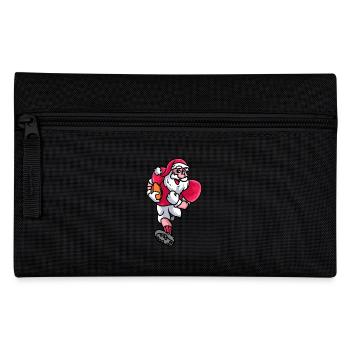 Rugby Fußballer Santa Claus Fußball - Federtasche - Schwarz - Vorne