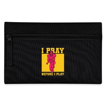 Footballeur Je prie avant de jouer au football - Trousse - noir - Devant