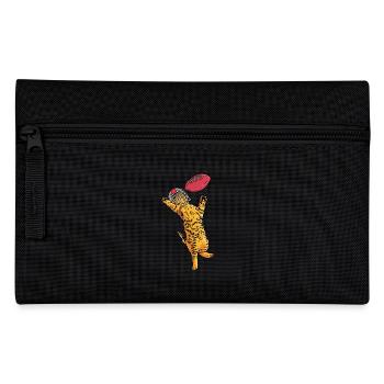 Sport Rugby Fußballer Katze Fußball - Federtasche - Schwarz - Vorne