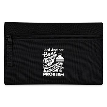 Pickleball Beer Drinker With Pickleball Problem - Pencil Case - black - Front