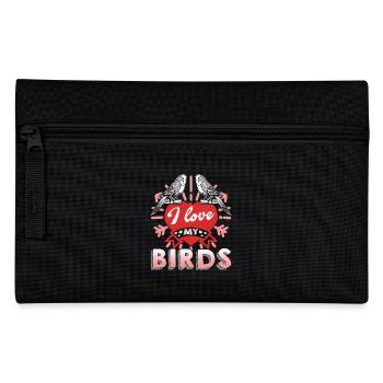 Parakeet I Love My Birds - Pencil Case - black - Front