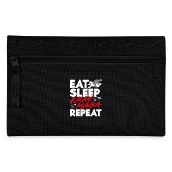 Krav Maga Essen Schlafen - Federtasche - Schwarz - Vorne