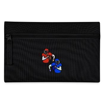 Sport Rugby Pixel Art Spieler Fußball - Federtasche - Schwarz - Vorne