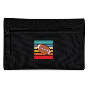 Rugby Footballer Retro Sunset Football - Pencil Case - black - Front