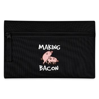 Herstellung von Speck Grillen von Schweinefleisch Speck - Federtasche - Schwarz - Vorne