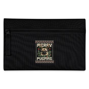 Merry Pugmas Pug Ugly Christmas Design - Pencil Case - black - Front