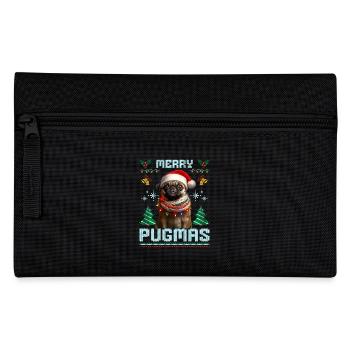 Ugly Christmas Pug Merry Pugmas Partner - Pencil Case - black - Front