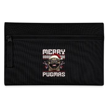 Merry Pugmas Pug Ugly Christmas Outfit - Pencil Case - black - Front