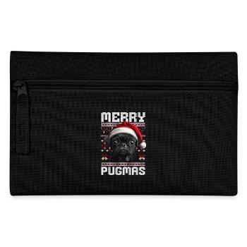 Funny Pug Ugly Christmas Merry Pugmas Look - Pencil Case - black - Front