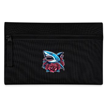 Shark Roses - Pencil Case - black - Front