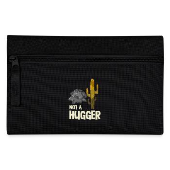 Porcupine Humor "Not A Hugger" Cactus - Pencil Case - black - Front